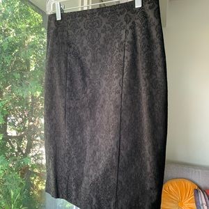 Black Embroidered Detail Pencil Skirt